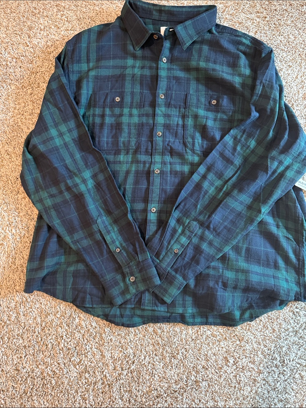 Old Navy Green & Blue Plaid Button-Down Shirt